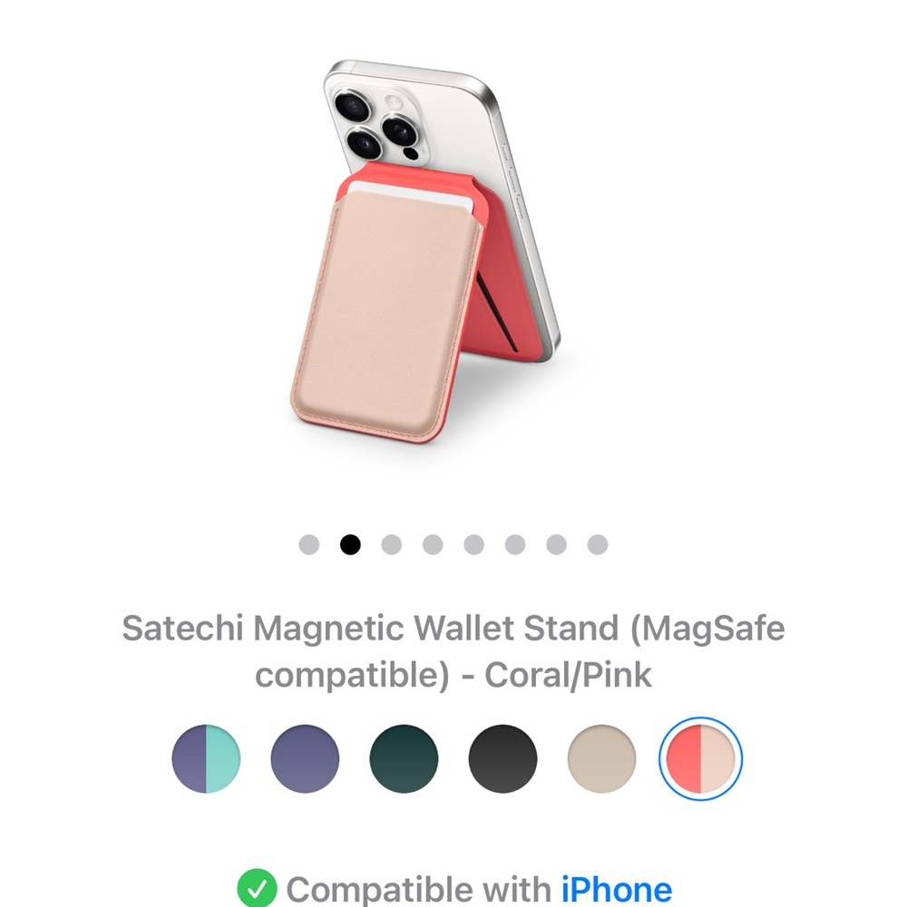 Satechi Magnetic Wallet Stand - Coral and Pink